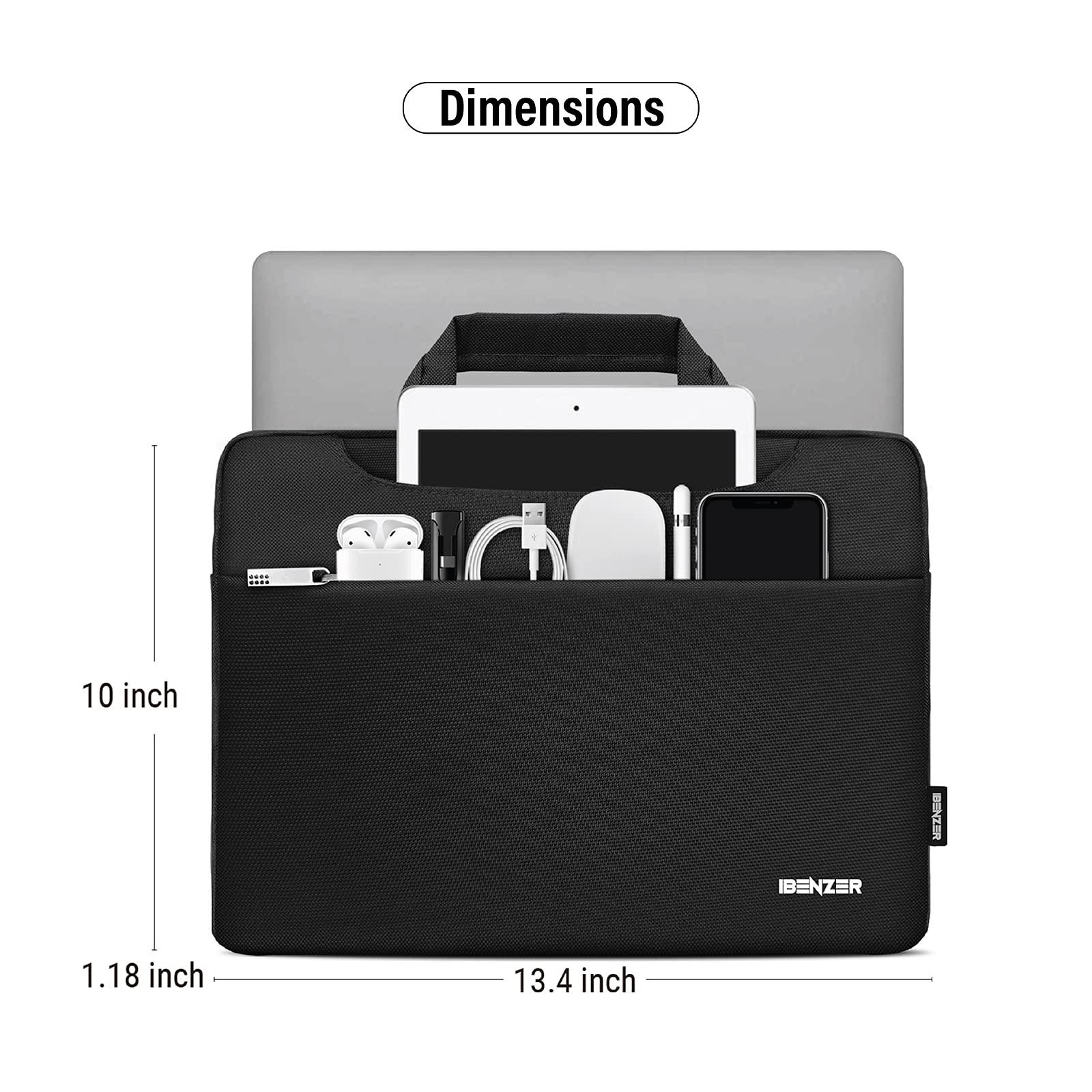 IBENZER iBenzer 15.6 16 inch Laptop Computer Sleeve Carrying Case Bag for New MacBook Air 15-inch M2 A2941, MacBook Pro 15/16-inch, 15" Surface/Dell/HP/Acer/Lenovo Chromebook, Black LS-SLD15-BK
