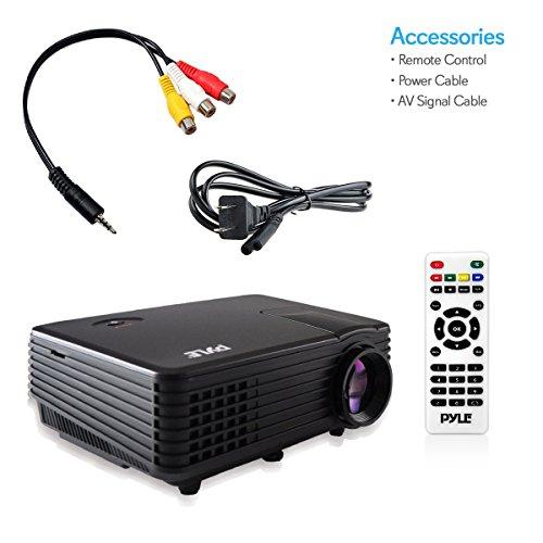 Pyle Pyle Portable Video-Projector Full HD with Remote - Home Theater-Projector Tv Digital Movie-Projector - 1080p Support 80" Led-LCD-Display USB/HDMI Mac,Computer and Laptop - Pyle PRJG88, BLACK