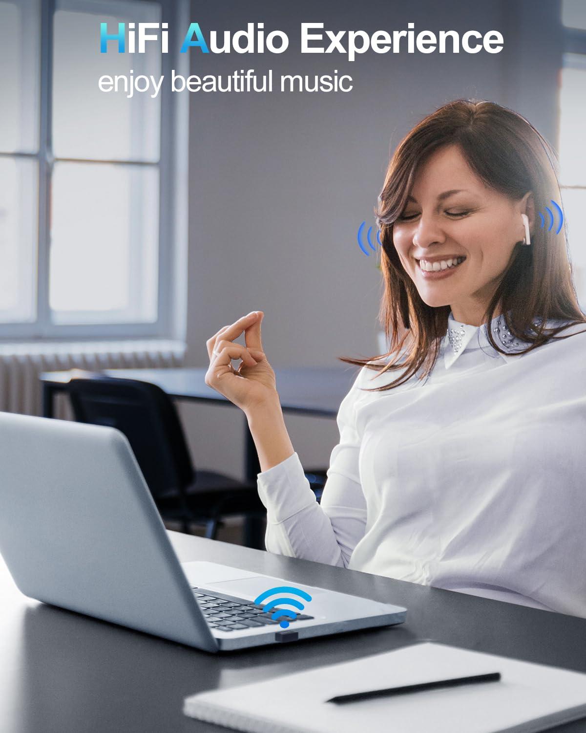 ZEXMTE ZEXMTE USB Bluetooth Adapter for PC, 5.4 Bluetooth Dongle, Plug-and-Play for PC, Laptop, Mouse, Keyboard, Headsets, Speakers, Support Windows 11/10/8.1/7