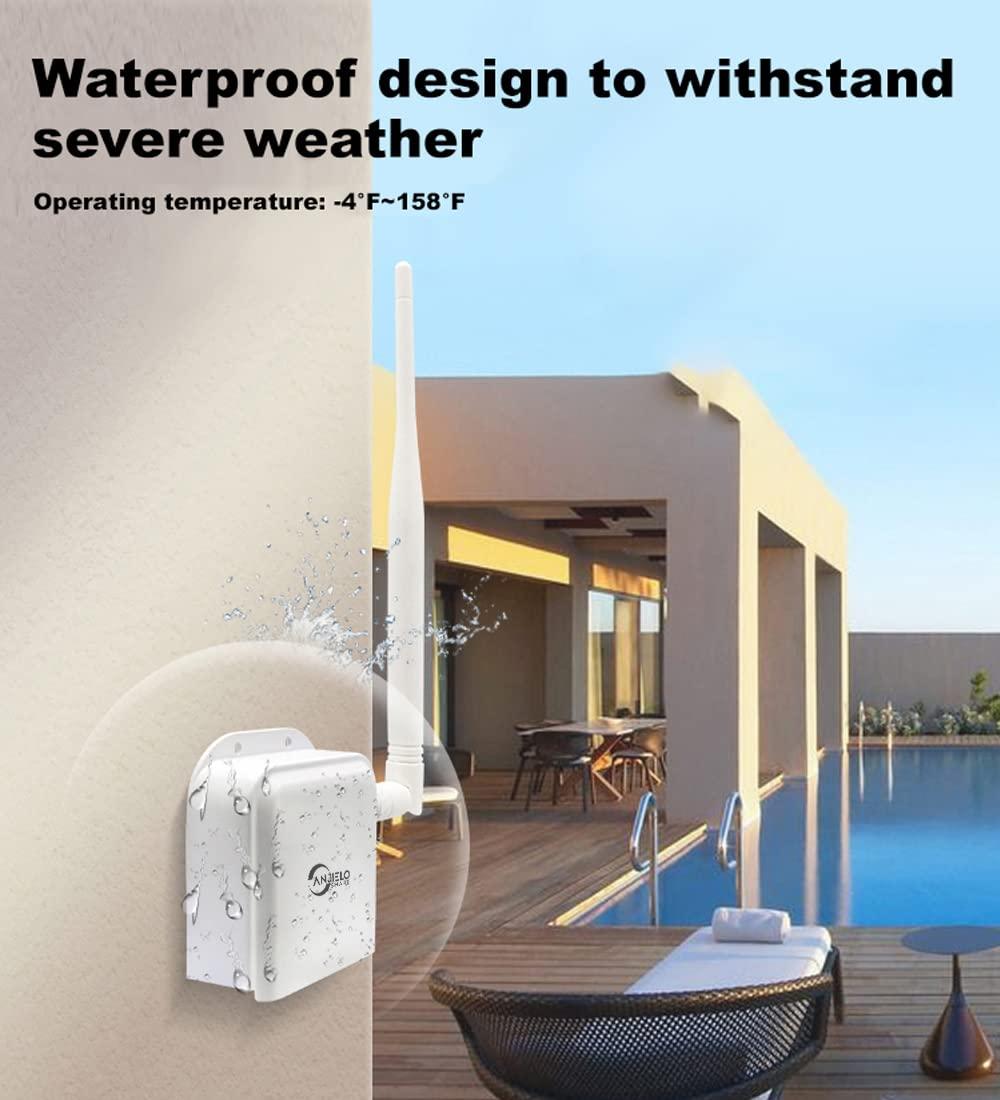 ANJIELO SMART Wireless Bridge Point-to-Point Long Range Wireless Access with High-Gain Antenna, 2.4G WiFi Bridge Repeater Supports 2600 feet Outdoor Transmission Distance, Air Ethernet Cable