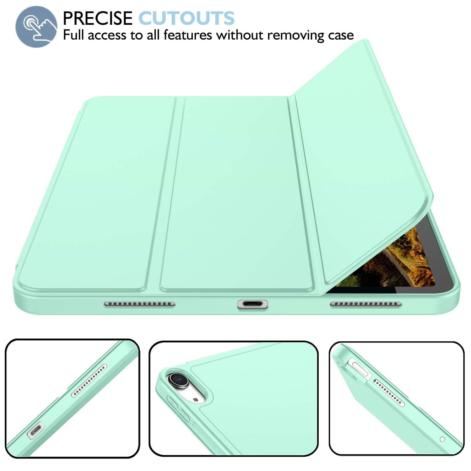 iMieet iMieet iPad Air 11 Inch Case M2 2024, iPad Air 5th/4th Generation Case 2022/2020 10.9 Inch with Pencil Holder, Trifold Stand Smart Case(Light Green)