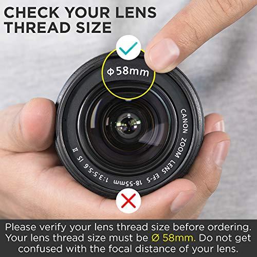 Altura Photo Altura Photo 58MM 0.35x Fisheye Wide Angle Lens (w/Macro Portion) for DSLR Cameras EOS Rebel 70D 77D 80D 90D T8i T7 T7i T6i T6s T6 T5i T5 T4i T3i T100 SL1 SL2 SL3