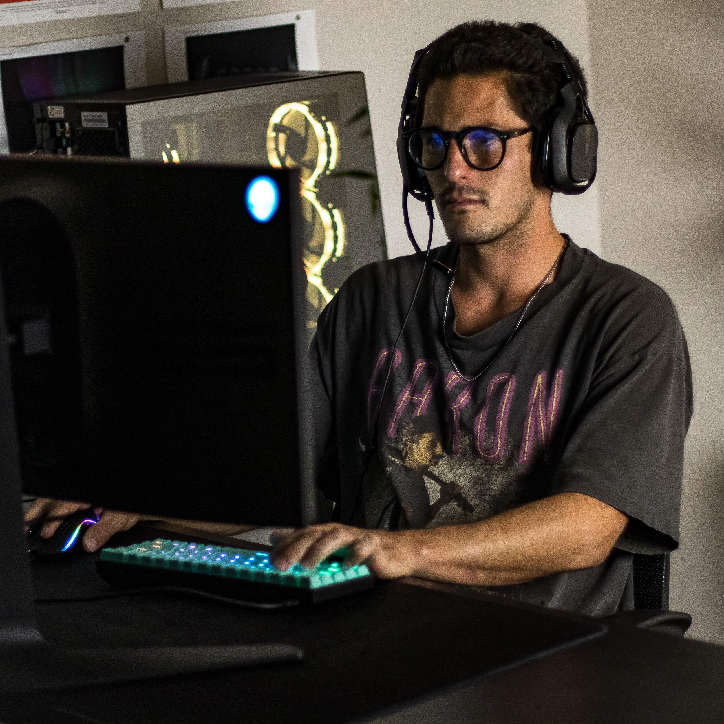 Glassy Glassy Apollo Premium Blue Light Blocking Glasses, Anti Eyestrain and Fatigue, Glasses for Computer and Gaming, Black Frame Clear Lens