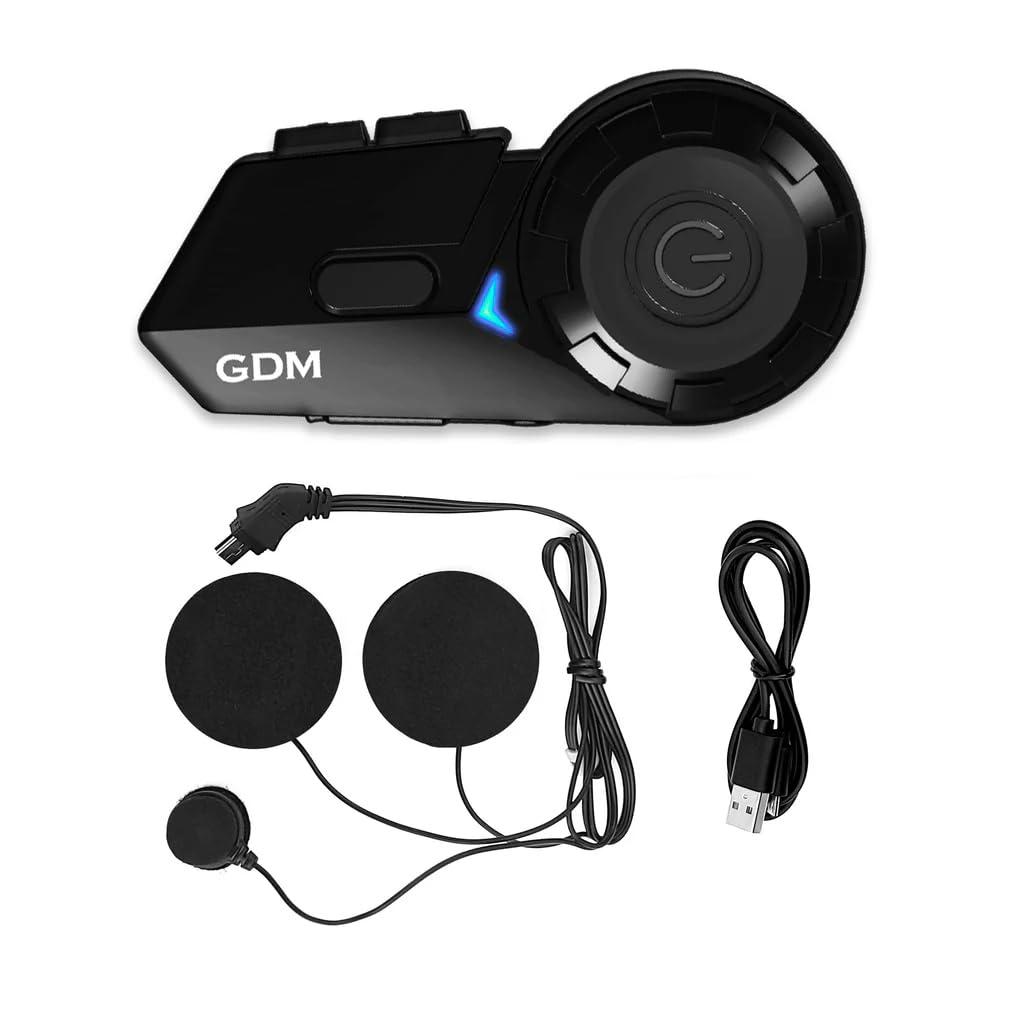 GDM Bluetooth Motorcycle Helmet, Black (Small)