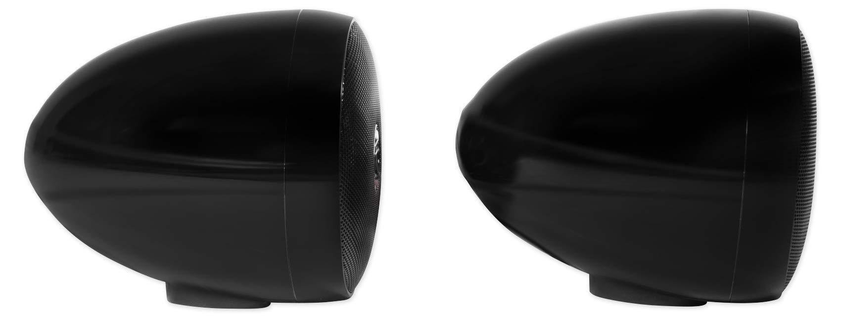 Rockville Rockville rocknride (2) RockNRide 3" Powered Bluetooth Metal Motorcycle Handlebar Speakers, Black