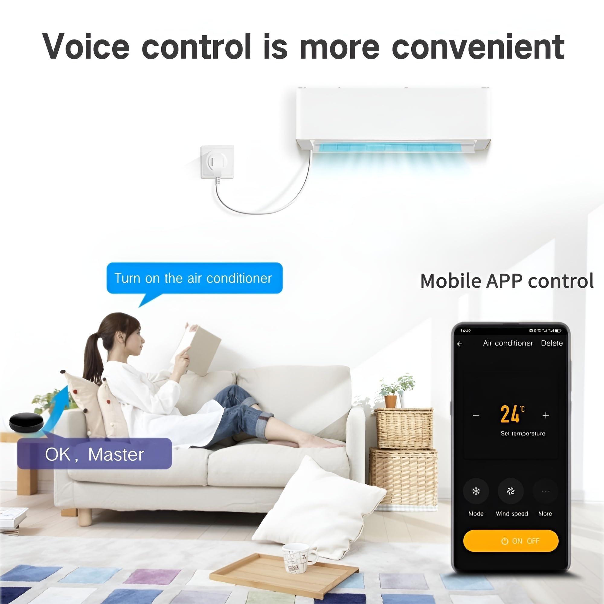 Jinvocloud WiFi Smart IR Blaster, IR Remote Control Hub for Smart Home Automation, Infrared Universal Remote Control for TV AC AUD STB, Smart Devices Compatible with Alexa & Google Assistant
