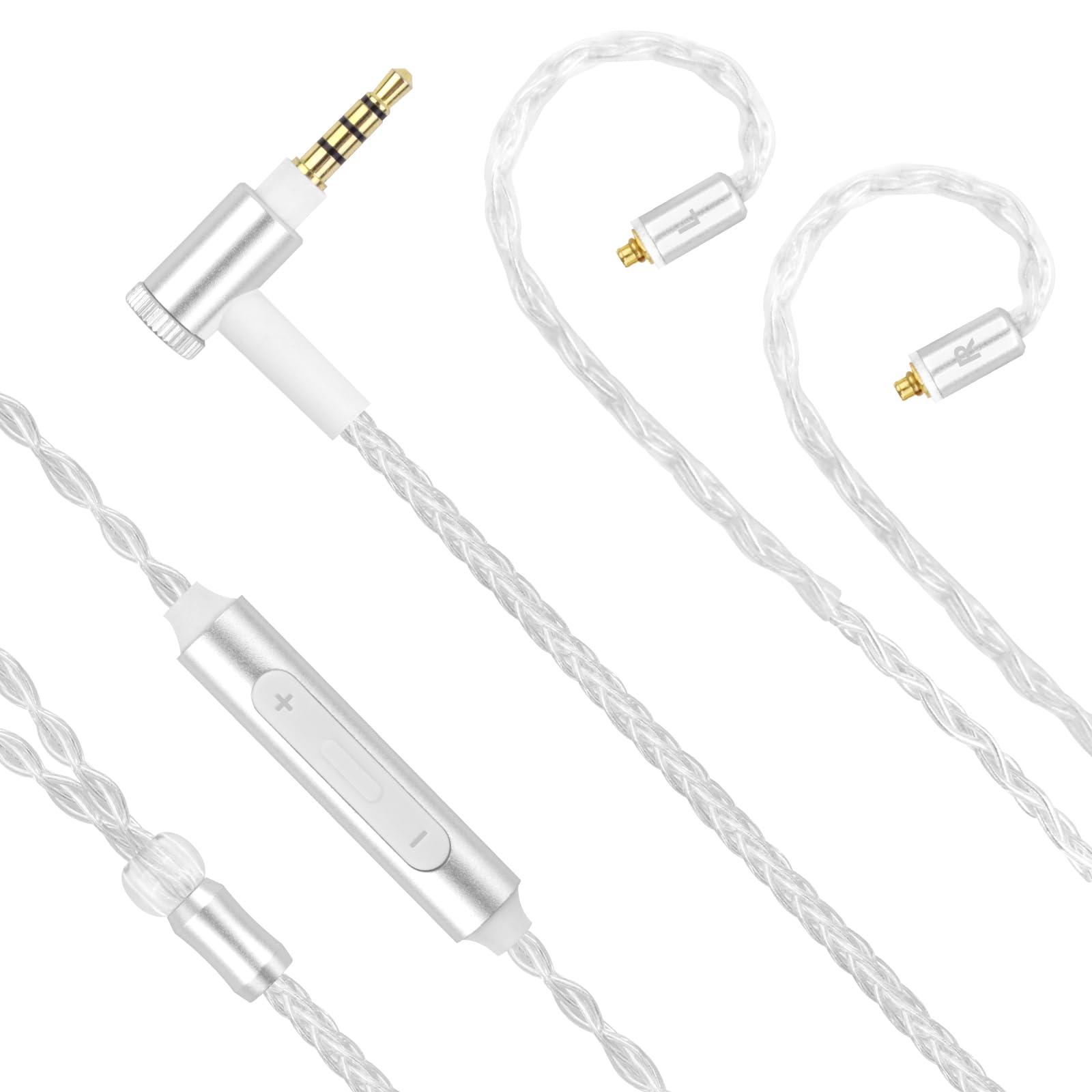 Zosvoses SE215 Cable with Mic Compatible with Shure SE215 SE315 SE425 SE535 SE846 UE900 Earphone, MMCX Cable 3.5mm, 4ft