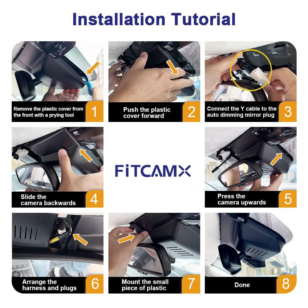 FITCAMX Fitcamx 4K Dash Cam Compatible with Kia Telluride 2023 2024 S LX EX SX X-pro X-Line (Part NO#S9310), OEM Look, UHD 2160P Video, Loop Recording, WiFi Connect&APP, G-Sensor, Easy to Install, 64GB Card