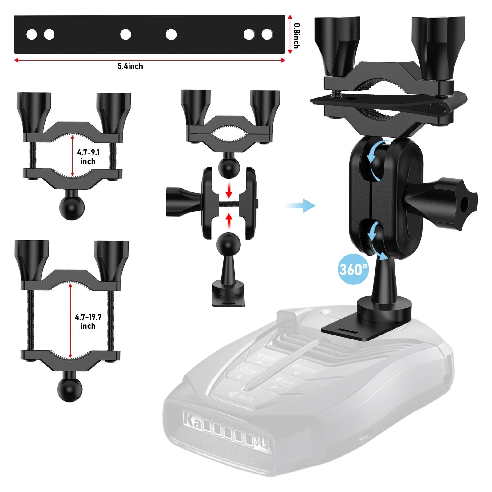 SDSACZMU Radar Detector Mount, Car Rearview Mirror Radar Detector Bracke, for Cobra iRadar ESD SPX RAD 480i 450 380 7800BT Radar Detector, Easy to Install