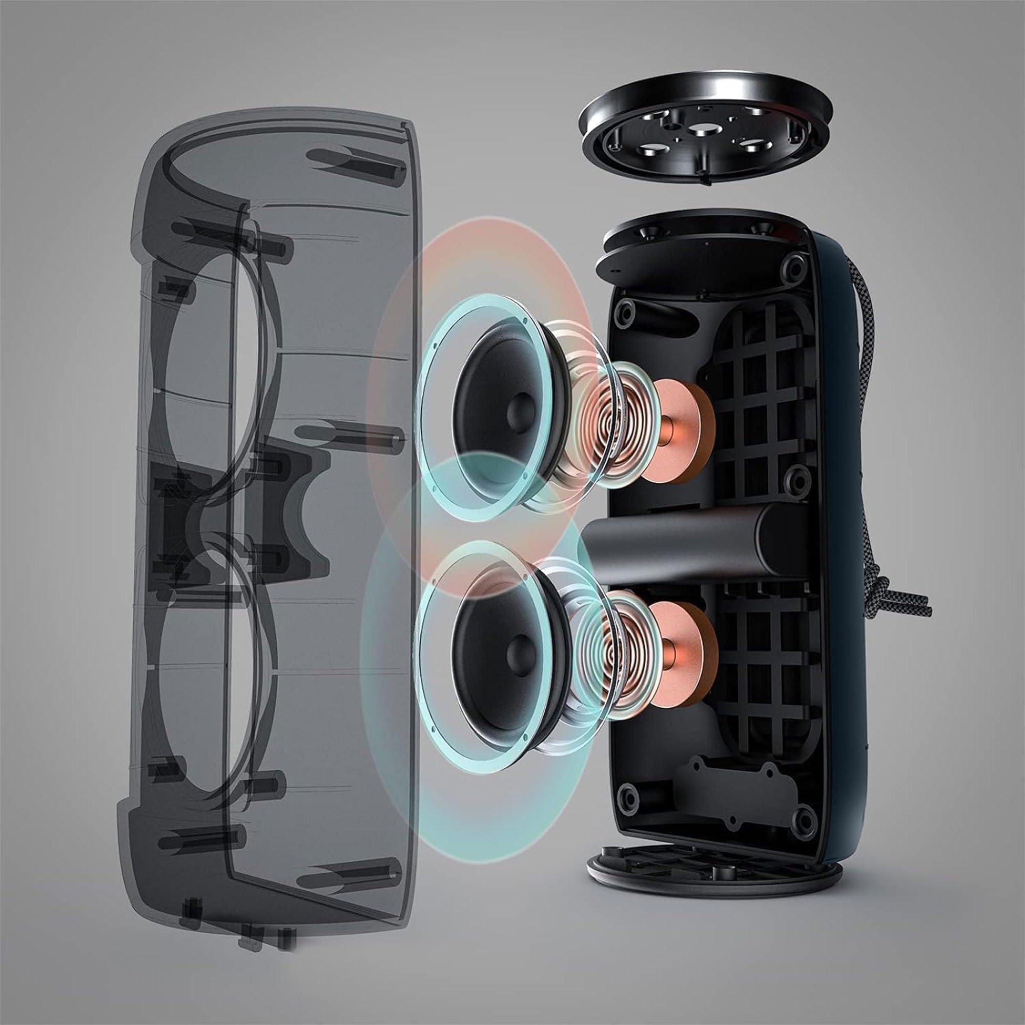 Monster Monster S310 Bluetooth Speaker, Portable Bluetooth Speaker, 30W True Wireless Stereo Pairing Deliver Dynamic Sound, Waterproof Speaker, Bluetooth 5.2 Built-in Mic, 24H, for Family Outdoor