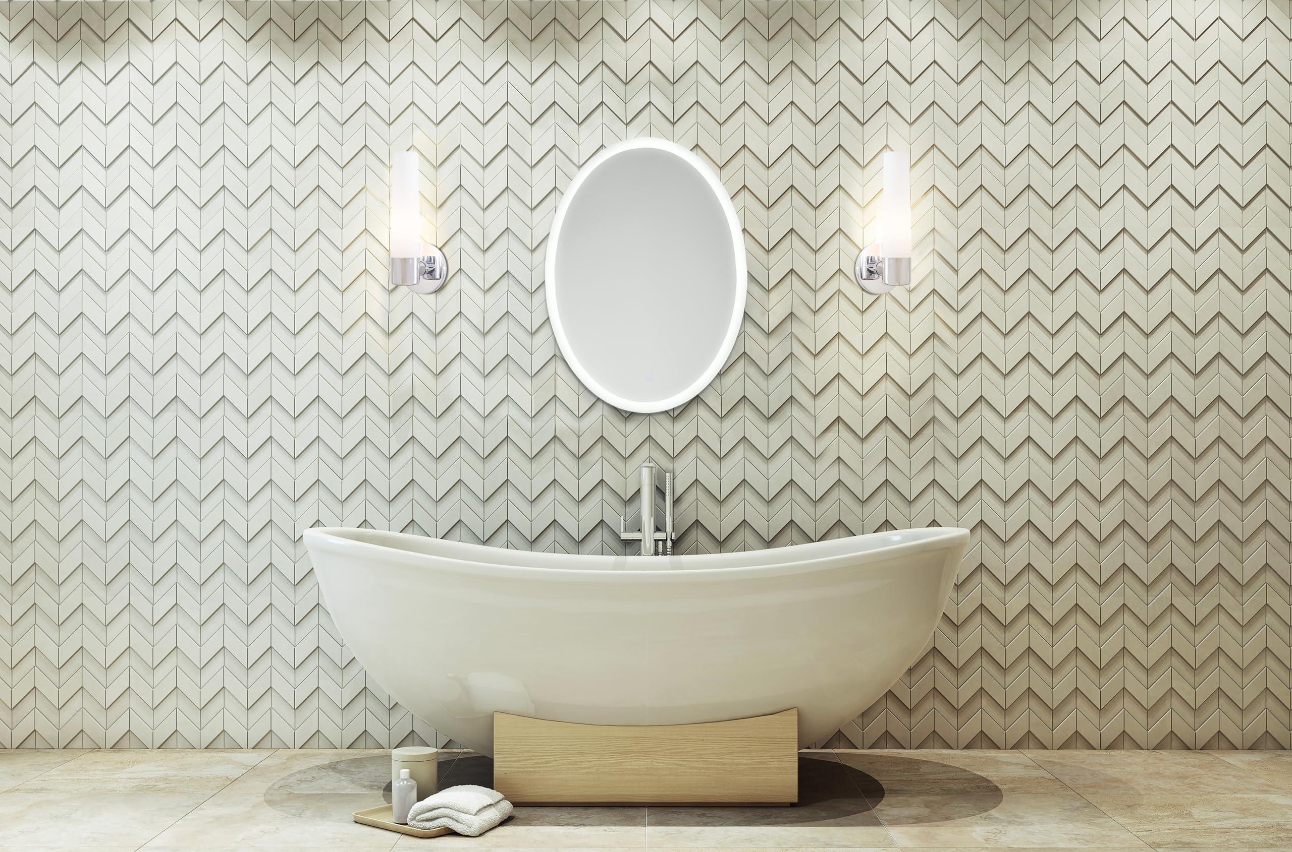 GEORGE KOVACS GEORGE KOVACS P5041-077-L Saber LED Wall Sconce, 1-Light, 12 Total Watts, 12-in H x 4.75-in W, Chrome