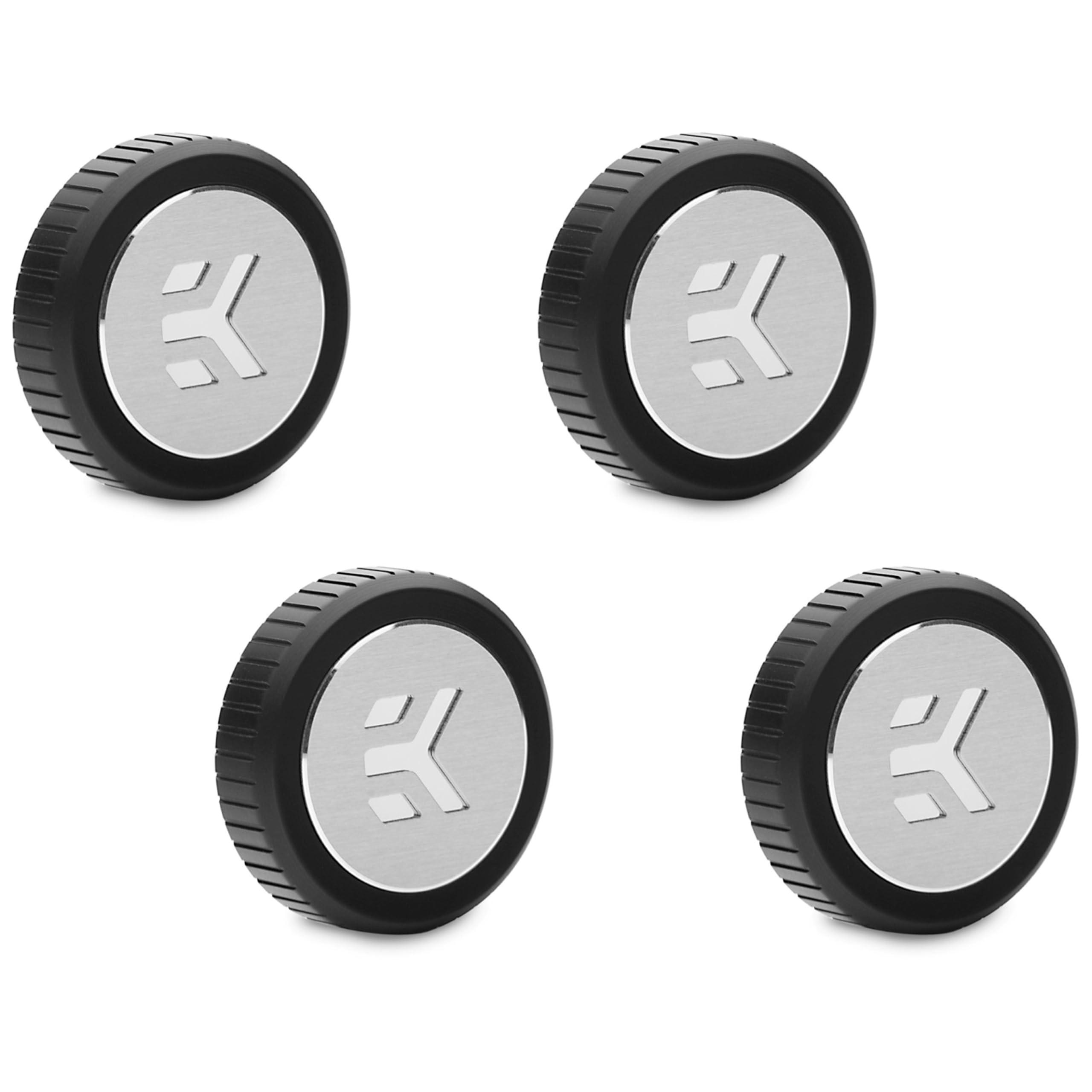 EK EKWB EK-Quantum Torque Plug Fitting w/Badge, Black, 4-Pack