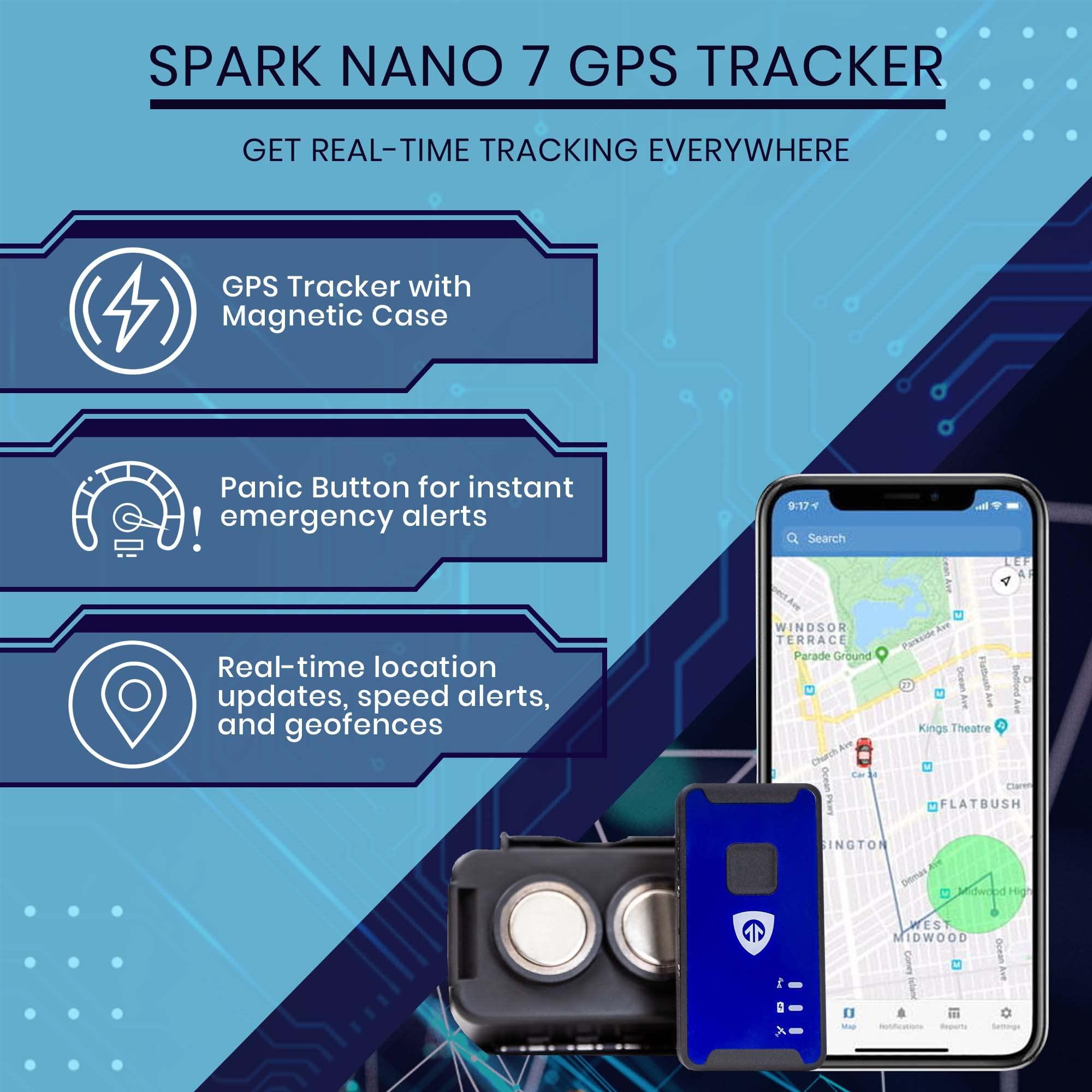 Brickhouse Security Brickhouse Car Trackers for Your Vehicle - Spark Nano 7 GPS Tracker with Magnetic Waterproof Case - Hidden Real-Time 4G LTE Vehicle Finder - GPS Tracking Device for Cars & More - Subscription Required