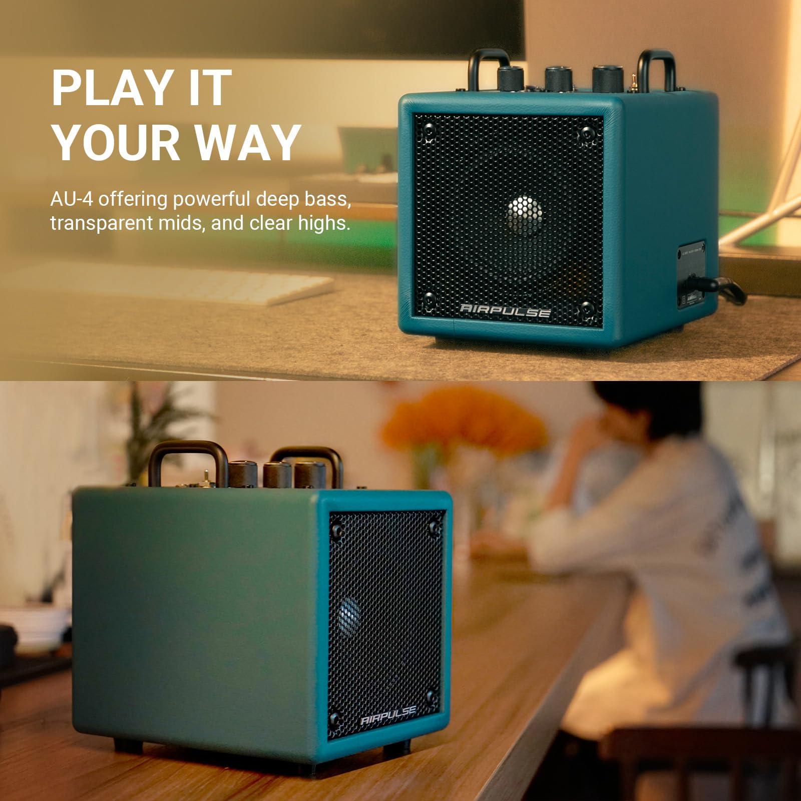 Airpulse AirPulse Wireless Bluetooth Home Speaker, Compact Speakers with AUX/LINE Input for Home Office (Blue)