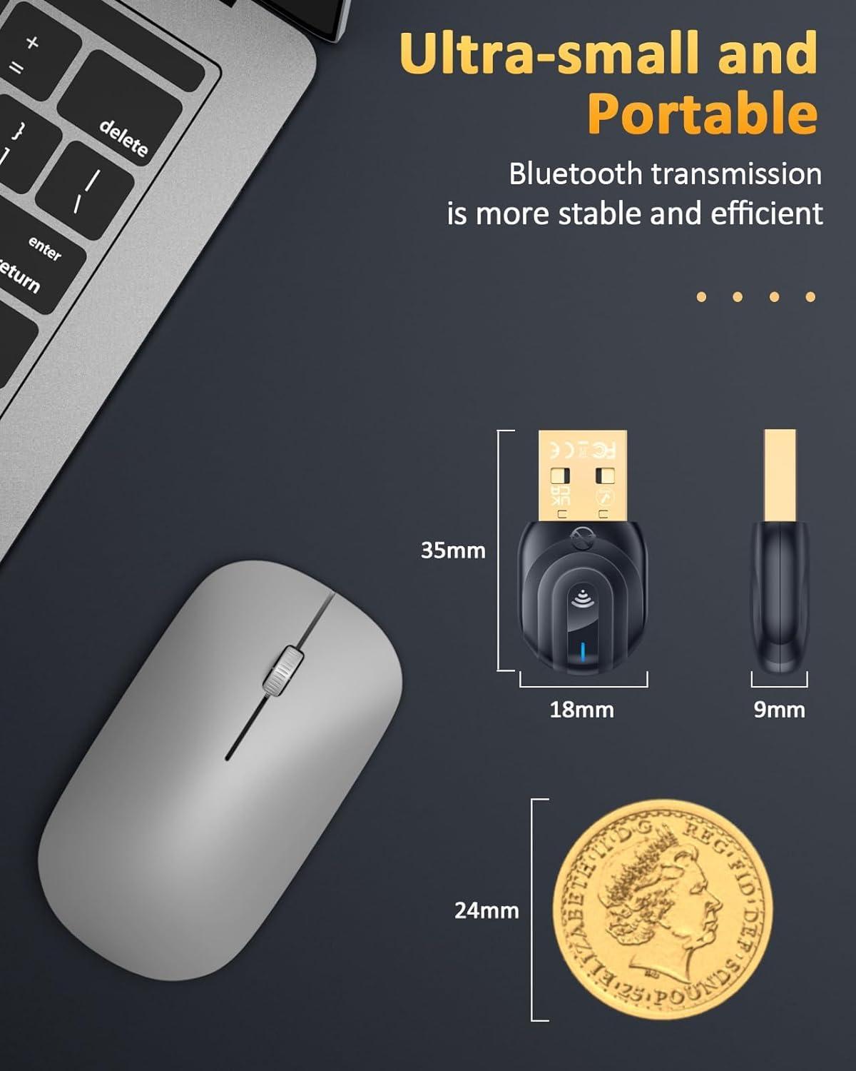 ZEXMTE ZEXMTE USB Bluetooth 5.1 Adapter for PC, 50m Long Range Bluetooth Adapter with FPC Antenna, Stable Signal, Bluetooth Dongle for Pc Desktop Laptop Windows 11/10/8 Plug & Play