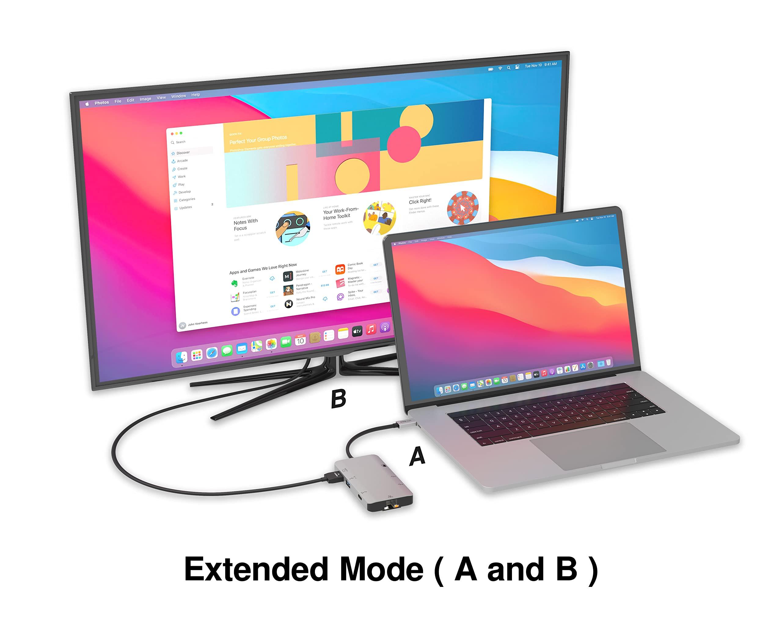 EZQuest EZQuest USB C Hub Docking Station 8 in 1 with 4K HDMI, 1 Gbit Ethernet, 3 USB A 3.0 Ports, 1 USB-C PD/Data, SD/Micro SD for Work and Travel, Compatible with MacBook/Dell/HP/Lenovo/Laptops
