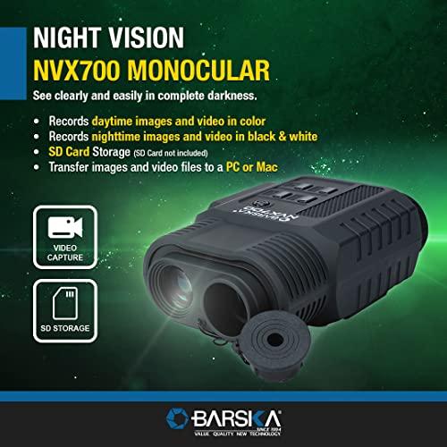 BARSKA BARSKA BQ13506 Night Vision NVX700 Infrared Illuminator Digital Monocular, Black, One Size