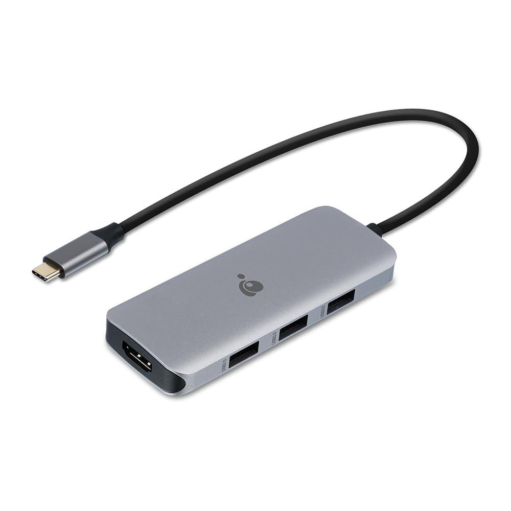 IOGEAR IOGEAR Docking Station USB-C 6-1 Nano Dock Pro Dock, Dual Monitors GUD3C8K2P with USB-C 6Ft Cable and 100W USB-C GaN Charger Adapter Bundle