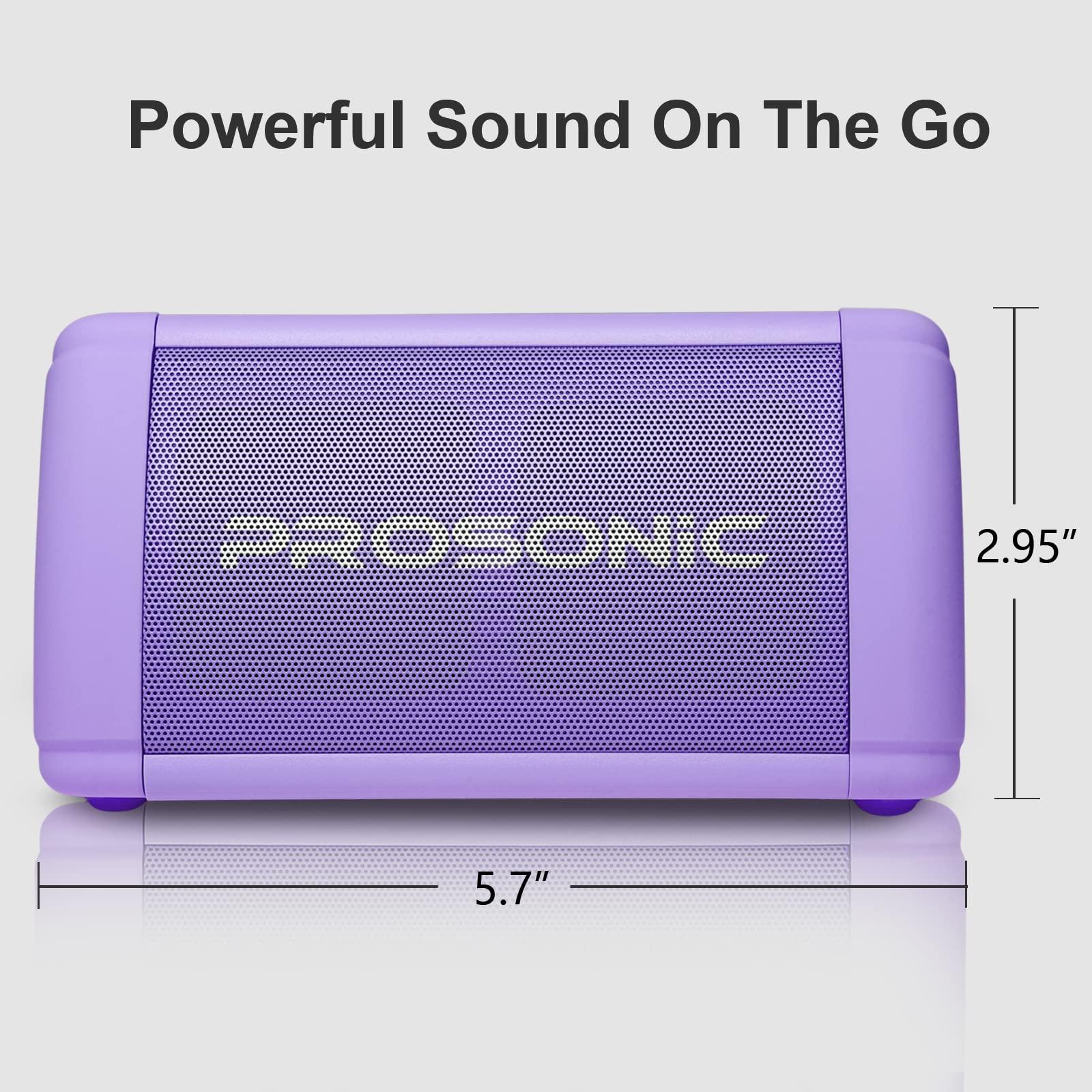 P Prosonic Prosonic BT3 Portable Wireless Bluetooth Speaker with 10W Stereo Sound & Bass Boost -Rich Sound & Intense Bass -Bluetooth 5.0 -Microphone -IPX5 - in & Outdoor Speaker (Purple)