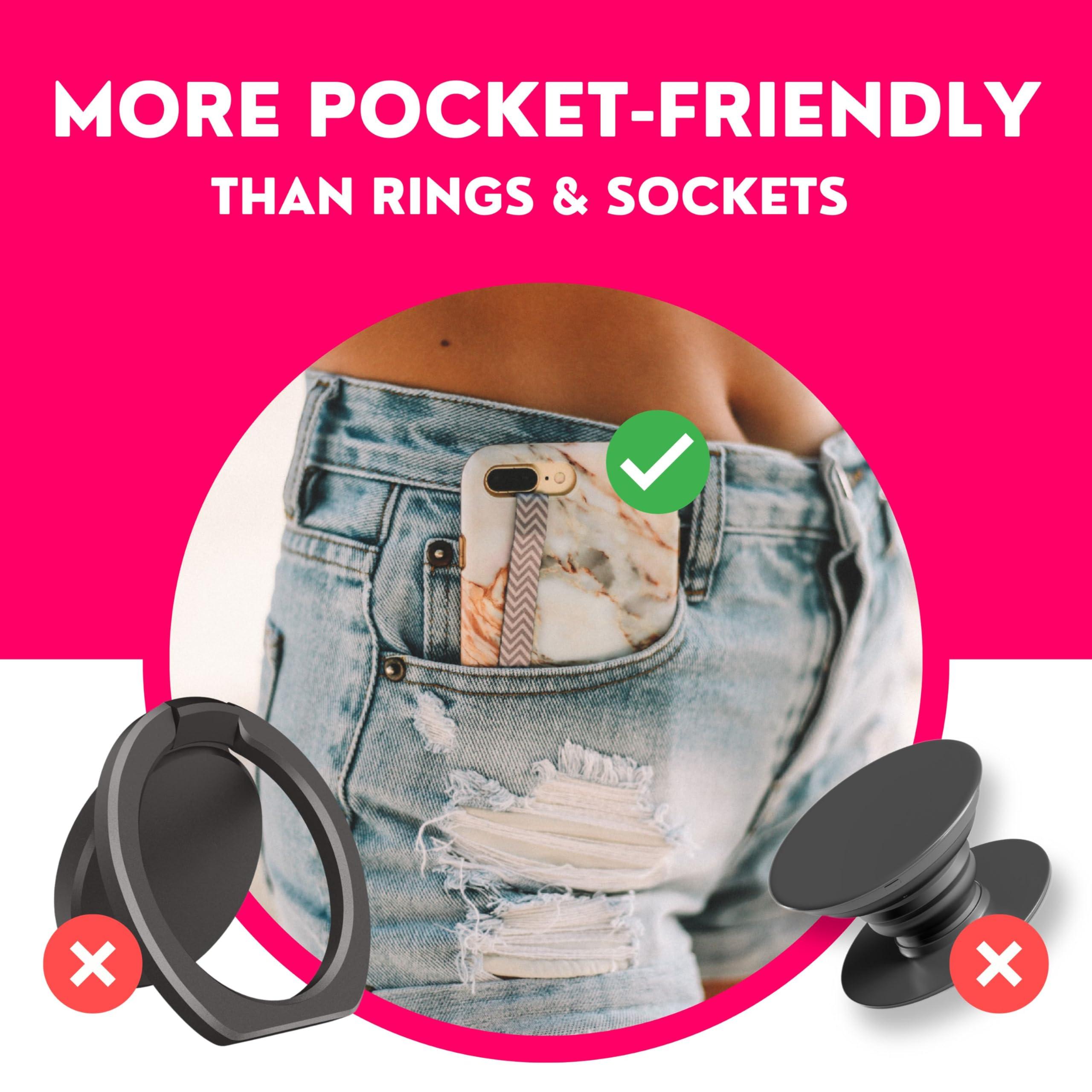 Phone Loops Phone Loops: Non-Elastic Phone Grip, Phone Strap, Phone Holder for Hand - Small, Light and Discreet Phone Loop Cell Phone Holder for Hand - Phone Finger Holder