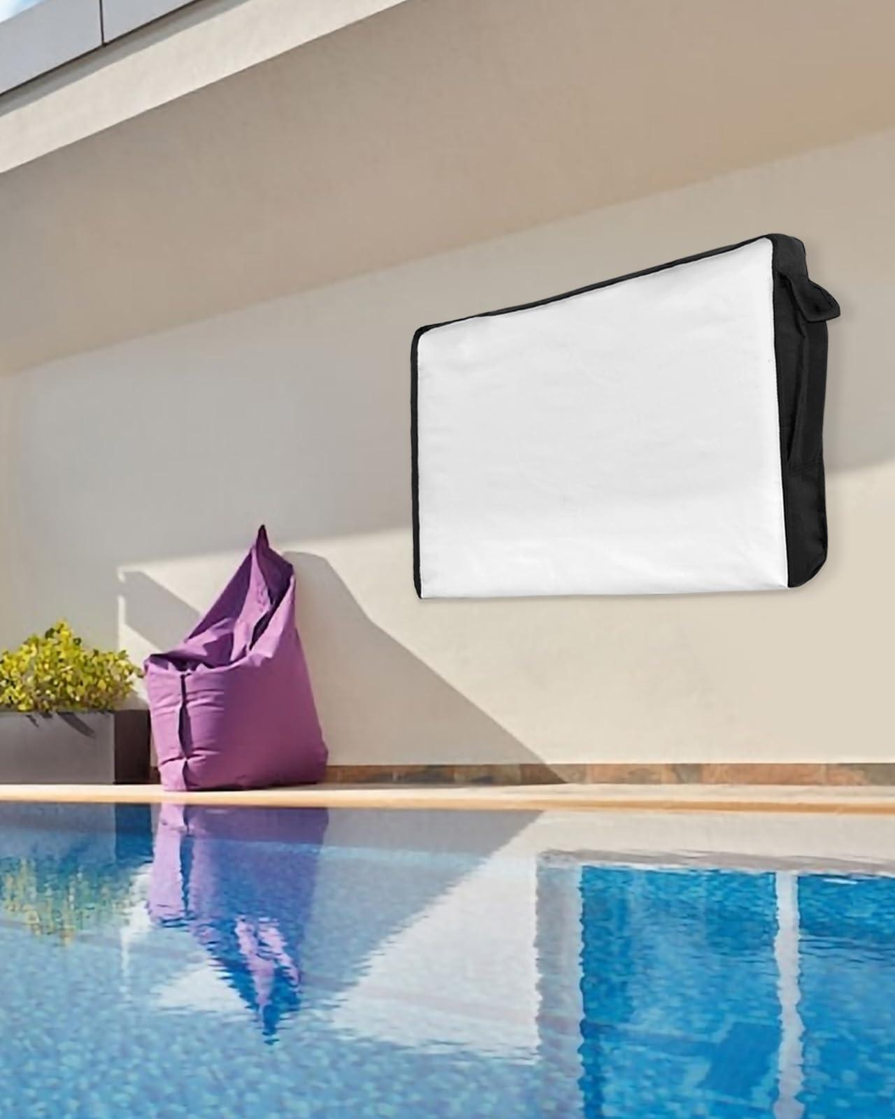 Prime Leader Outdoor TV Cover Waterproof and Weatherproof, Solid White Outside TV Cover for 80 to 85 inch LCD LED, Shield TV Display Screen Protector