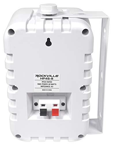 Rockville Rockville Pair HP4S-8 4" Outdoor/Indoor Home Theater Speakers w/Swivel Bracket White
