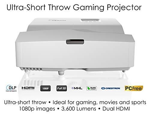 Optoma Optoma GT5600 Ultra Short Throw Gaming and Movie Projector, 3600 Lumens for Ambient Lighting, Easy Setup with Auto Keystone, 100-in Image from Only a Few Inches Away