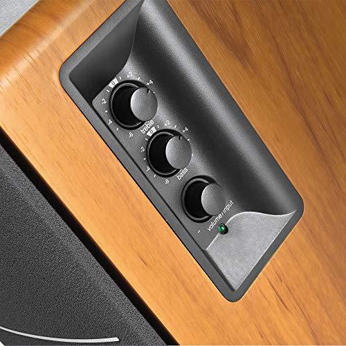 Edifier Edifier R1280DBs Active Bluetooth Bookshelf Speakers - Optical Input - 2.0 Wireless Studio Monitor Speaker - 42W RMS with Subwoofer Line Out - Wood Grain