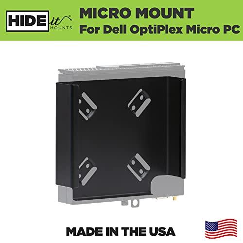 HIDEit Mounts HIDEit Mounts Micro Mount for Dell OptiPlex Micro PC - American Company - Steel VESA Mount for Dell Optiplex - Monitor Mount, Wall or Under Desk Mount