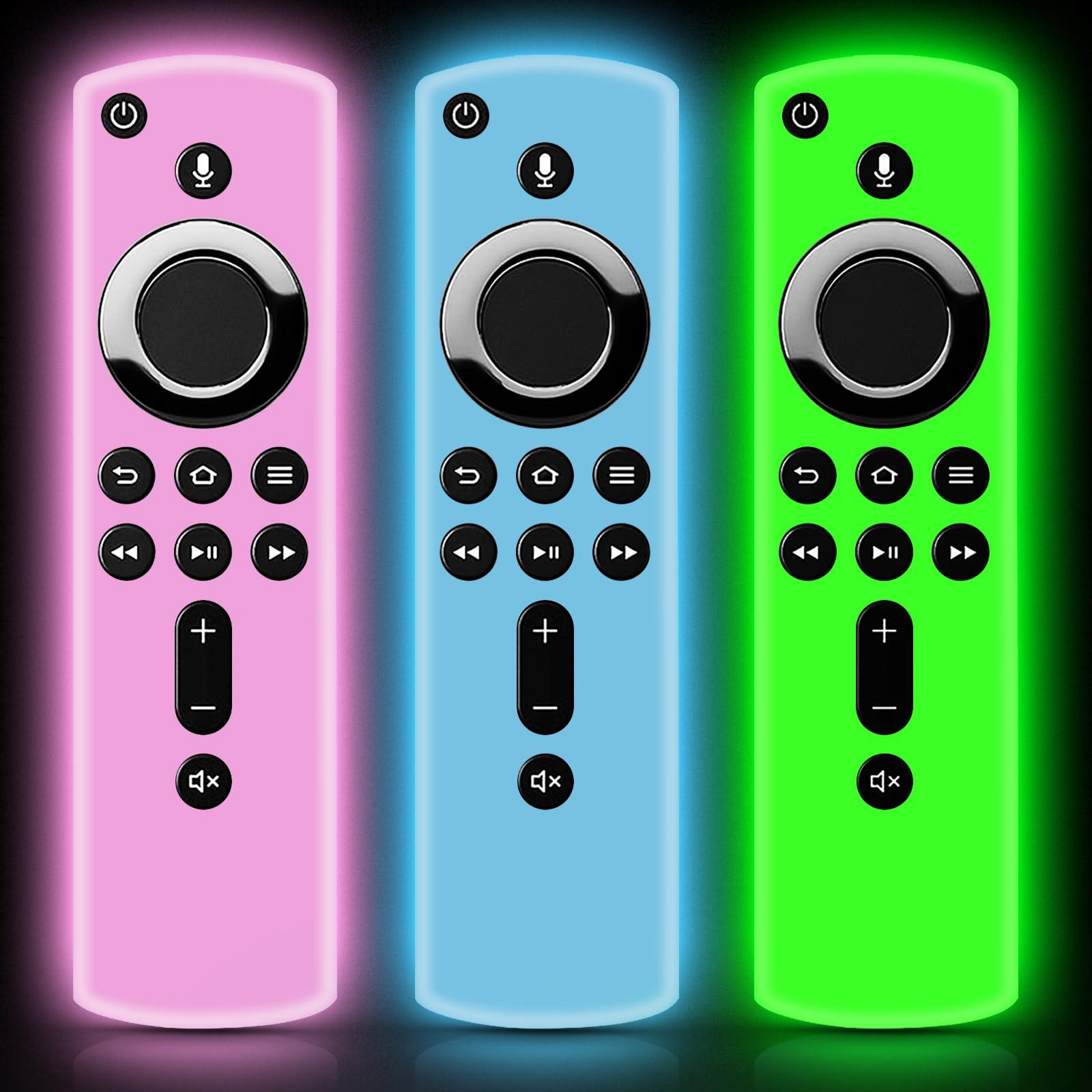 OneBom ONEBOM (3 Pack) TV Remote Cover Case, Silicone Remote Cover, Remote Control Cover(Glow Green+Glow Blue+Glow Pink)