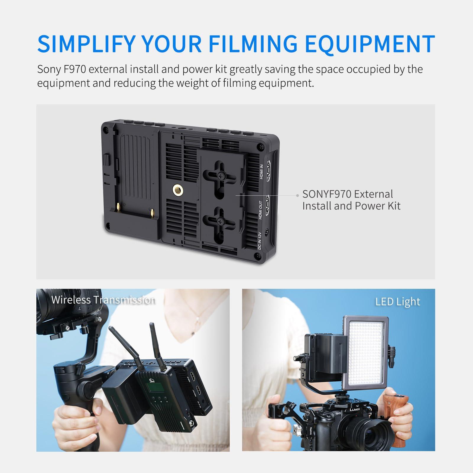 FEELWORLD FEELWORLD Video Camera Monitor 6 Inch Touch Screen DSLR HDMI Field Monitor with F750 Battery 4400mAh + Bag IPS FHD1920x1080 4K HDMI Input Output 5 V Type c Input F5PROV4