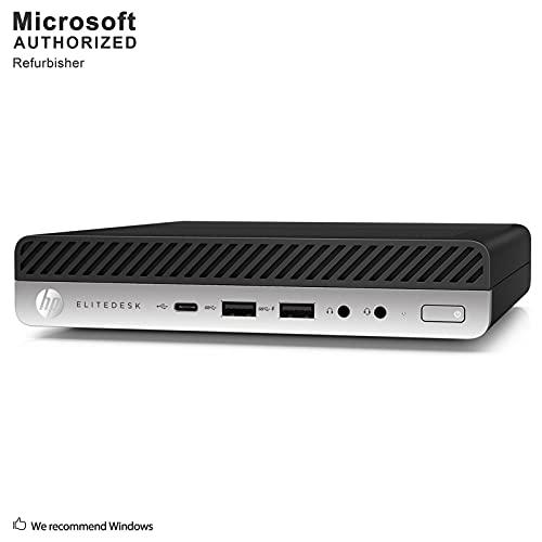 HP HP EliteDesk 800 G3 Desktop Mini Business PC Windows 10 Computer (Intel Core i5-6500T up to 3.1GHz, 8GB DDR4 RAM, 256GB SSD, WiFi, Bluetooth, USB Type-C 3.1, 2 x DisplayPort, Win 10 Pro) (Renewed)