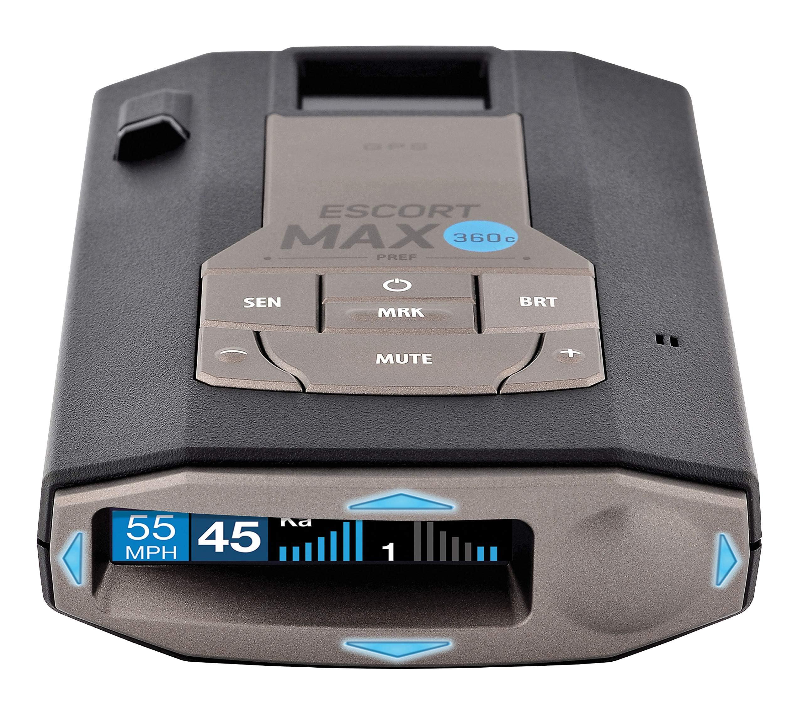 Escort Escort MAX360c Laser Radar Detector - WiFi and Bluetooth Enabled, 360 Protection, Extreme Long Range, Voice Alerts, Apple CarPlay and Android Auto Compatible, Black