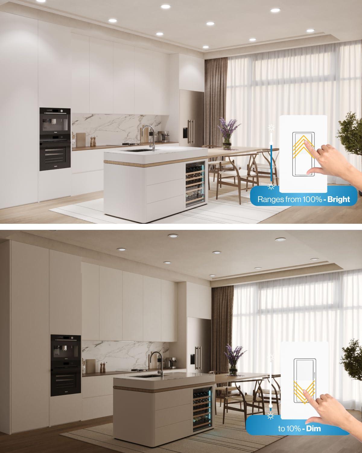 Sunco Lighting Sunco 6 Pack 6 Inch Ultra Thin LED Recessed Ceiling Lights, 3000K Warm White, Dimmable, 14W=100W, Wafer Thin, Canless with Junction Box