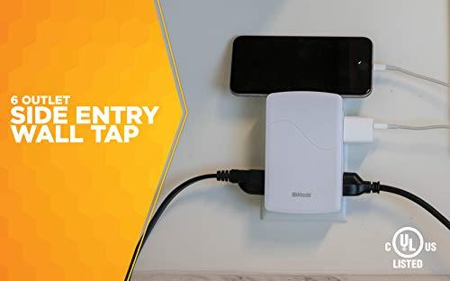 Woods Woods 41261 Space Saving Wall Adapter, 6 Side Entry Outlets