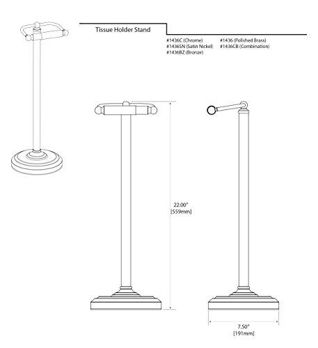 Gatco Gatco 1436 Pedestal Toilet Paper Holder, Polished Brass