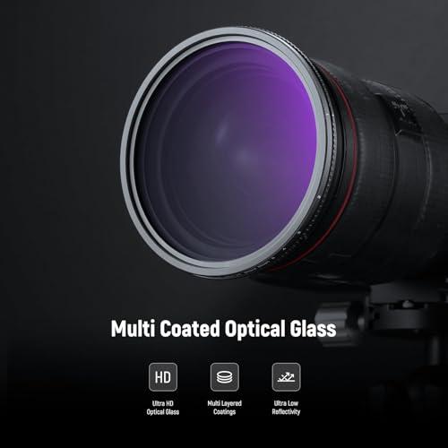 NEEWER NEEWER 62mm True Colors Hard Stop Variable ND Filter ND2-32 (1-5 Stops) Limited Neutral Density Filter, Multi Coated HD Optical Glass/No X Cross/Aluminum Frame/Water/Scratch/Fingerprint Resistant