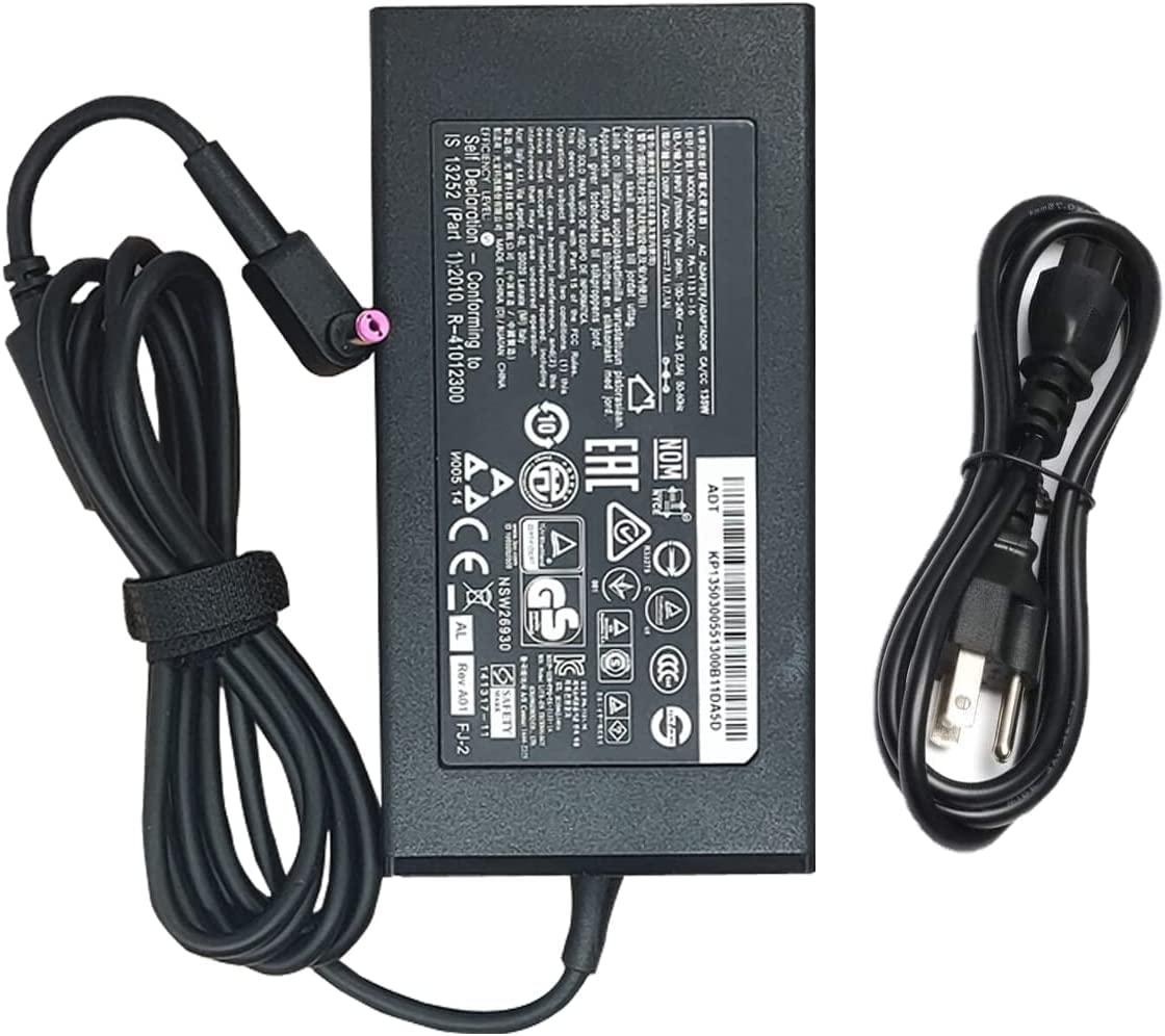 JHZL New 19V 7.1A 135W 5.51.7mm Laptop Adapter Compatible for Acer Aspire V17 Nitro VN7-792G-59CL PA-1131-16 T Power Suppliers with Power Cord