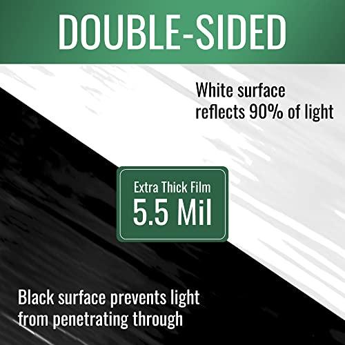 Grow1 DL Wholesale Black and White Panda Film, Plastic Sheeting Heavy-Duty for Light Reflection, Greenhouse, Poly Film, 10' x 10' 5.5 Mil Thick