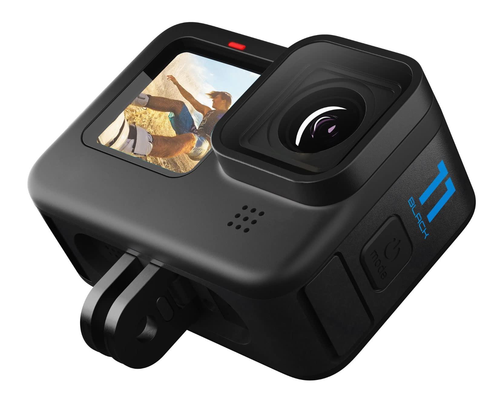 GoPro GoPro Hero 11 (HERO11) Black - Waterproof Action Camera with 5.3K Ultra HD Video, 27MP Photos, 1/1.9" Image Sensor, Live Streaming, Webcam, Stabilization + 64GB Extreme Pro Card and Extra Battery