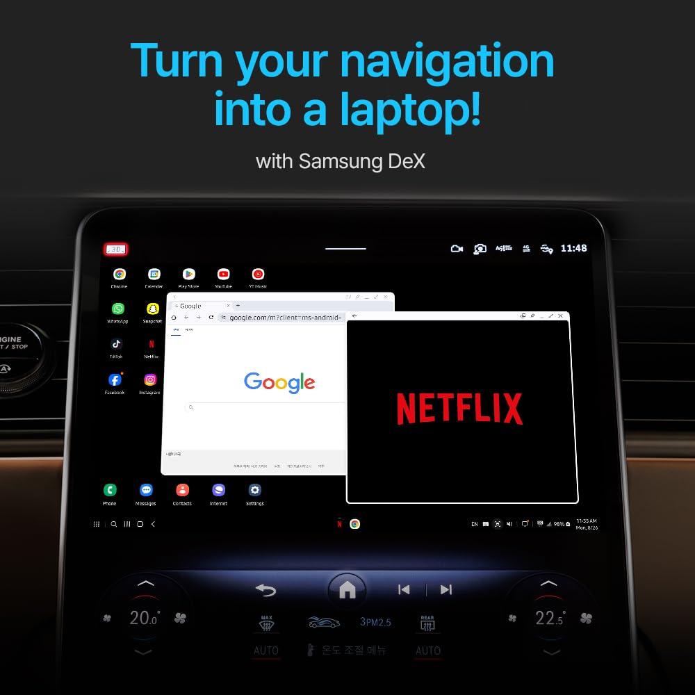 M Mayton AutoPro X Android Auto Wireless Adapter Samsung DeX - Wireless Android Auto Adapter YouTube, Hulu, ESPN, Netflix in Car Streaming Device - Wireless Android Auto Car Adapter - Android Auto Box