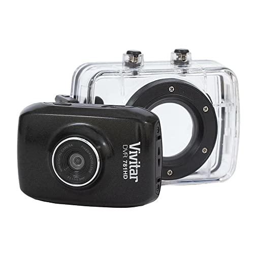 Vivitar Vivitar DVR781HD HD Action Cam with LCD Rear Screen and Waterproof Case (Black) Bundle with 50-In-1 Action Camera Accessory Kit (Compatible with GoPro) and 32GB MicroSD Card Bundle (3 Items)