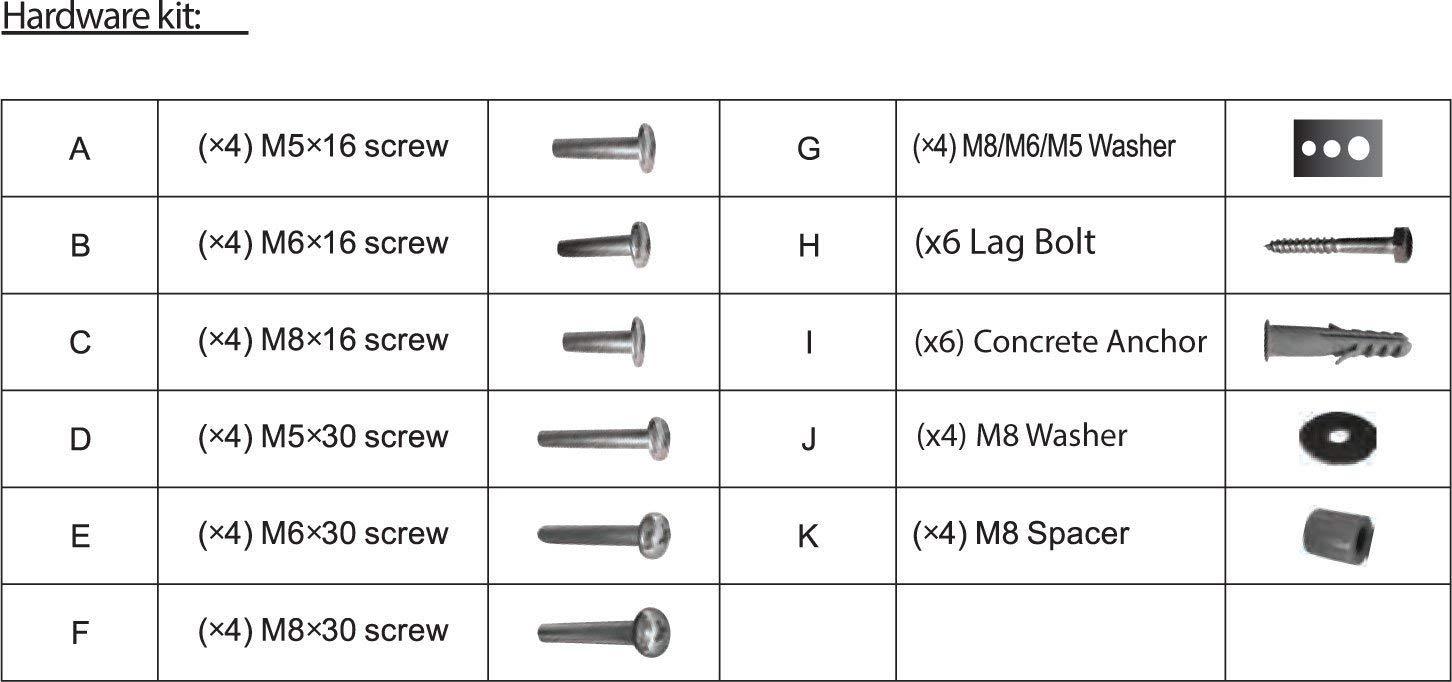 Impact Mounts Impact Mounts Extra Large LED Flat Tilt TV Wall Mount Bracket 55 57 60 62 65 70 75 80 82 83 85 90 100 110 120 Solid Piece Wall Plate and Verticals. Lockable with A Padlock for Extra Security