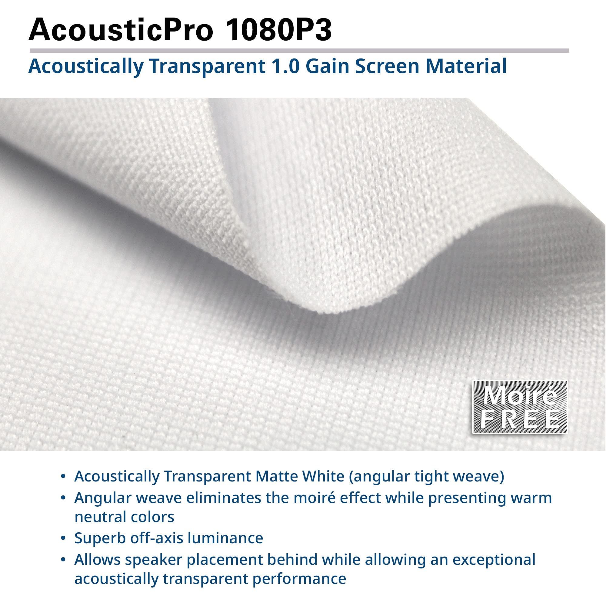 Elite Screens Elite Screens Sable Frame Series, 96-inch Diagonal 2.35:1, Sound Transparent Perforated Weave Fixed Frame Projection Projector Screen, ER96WH1W-A1080P3