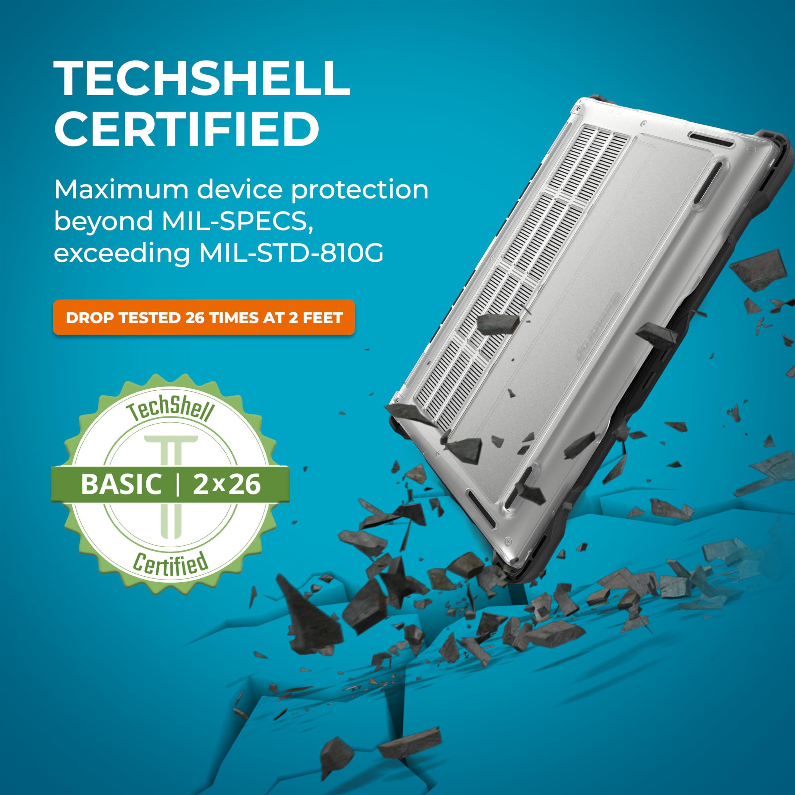 Gumdrop Cases Gumdrop SlimTech Chromebook Case for 13.3 inch Dell Latitude 7350 | 7340 (2-in-1) Protective Sleek Snap On Hard Shell Laptop Cover for Kids Students School Work Office - Black