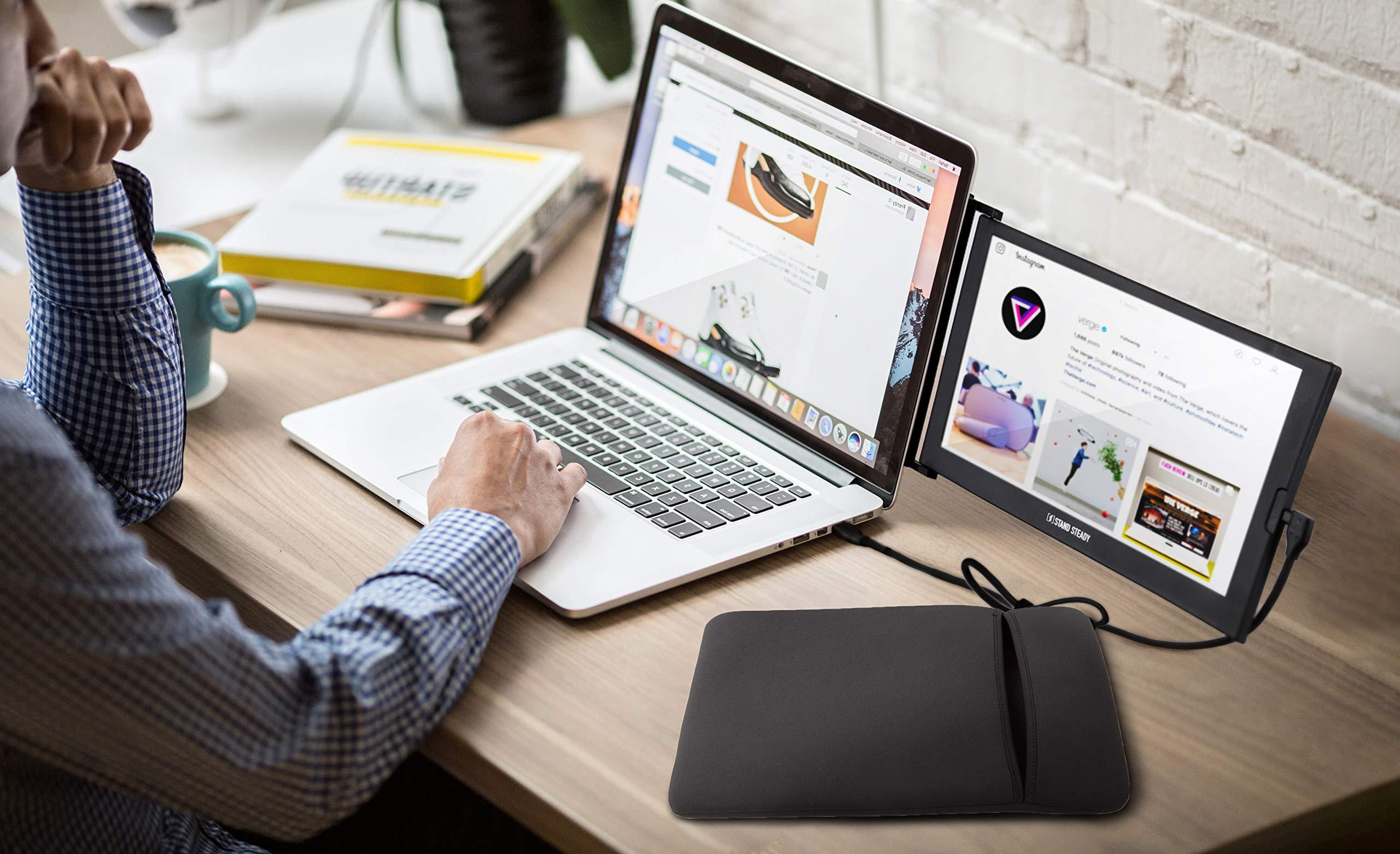 SideTrak SideTrak Slide Portable Monitor 12.5\" Screen with Carrying Case - Attaches to Your Laptop for Easy Travel - Efficient USB Power - Fits Mac and PC 13\"-17\" Laptops - Full HD IPS Display (Patent Pending)