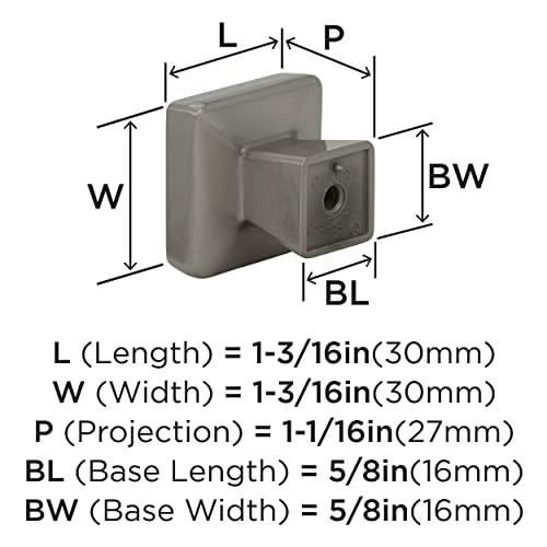 Amerock Amerock | Cabinet Knob | Satin Nickel | 1-3/16 inch (30 mm) Length | Blackrock | 1 Pack | Drawer Knob | Cabinet Hardware