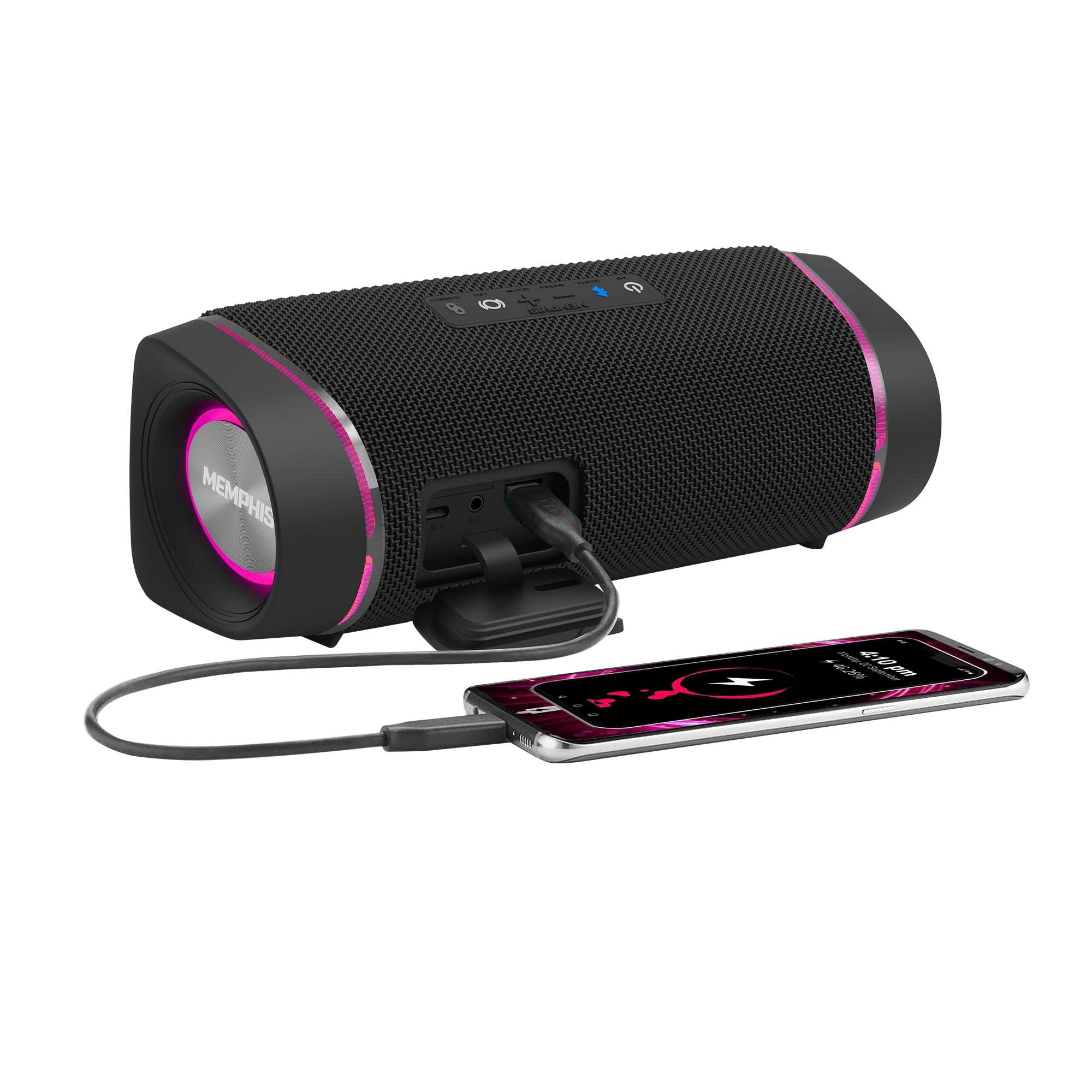 Memphis Memphis MFLOWBTK Flow - Wireless Bluetooth & Aux Speaker, IPX7 Water Resistance, Black