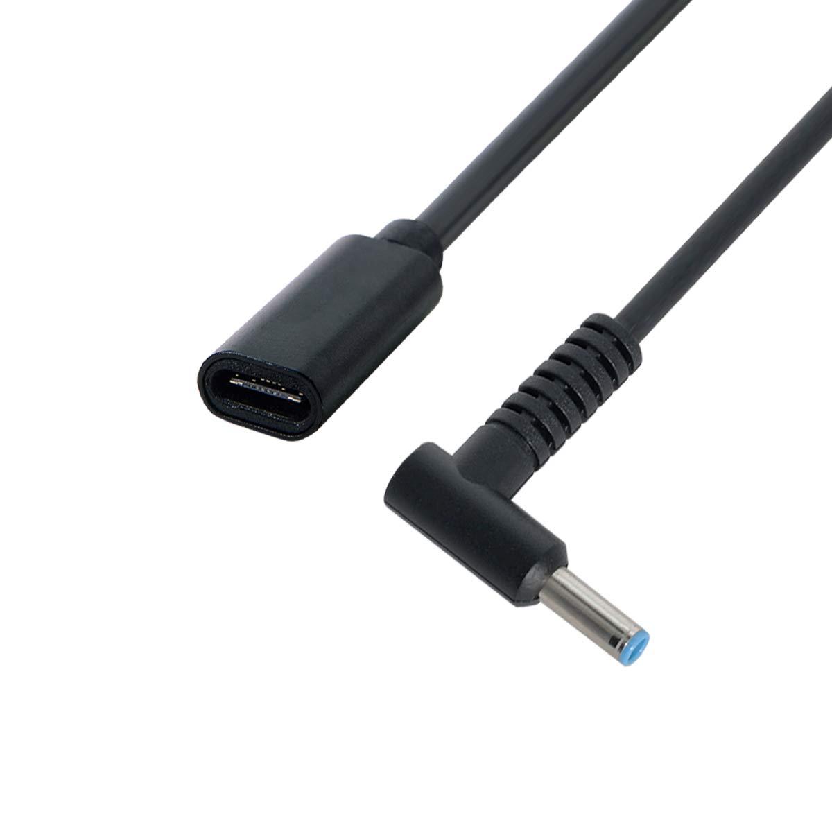 cablecc cablecc Type C USB-C Female Input to DC 4.5x3.0mm Power PD Charge Cable fit for HP Laptop 18-20V