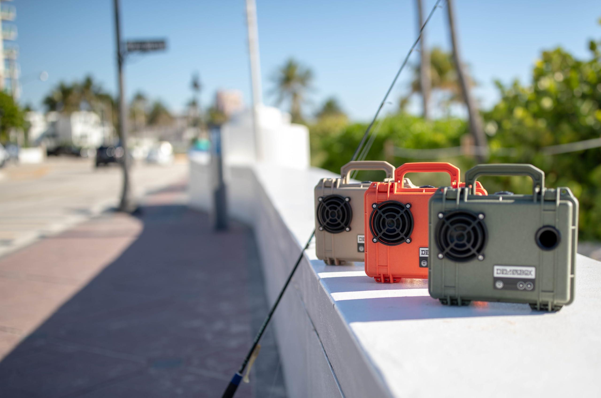 DemerBox DemerBox: Waterproof, Portable, and Rugged Outdoor Bluetooth Speakers. Loud Sound + Deep Bass, 40+ hr Battery Life, Dry Box + USB Charging, Multi-Pairing Party Mode (Paniman Yellow, DB1)